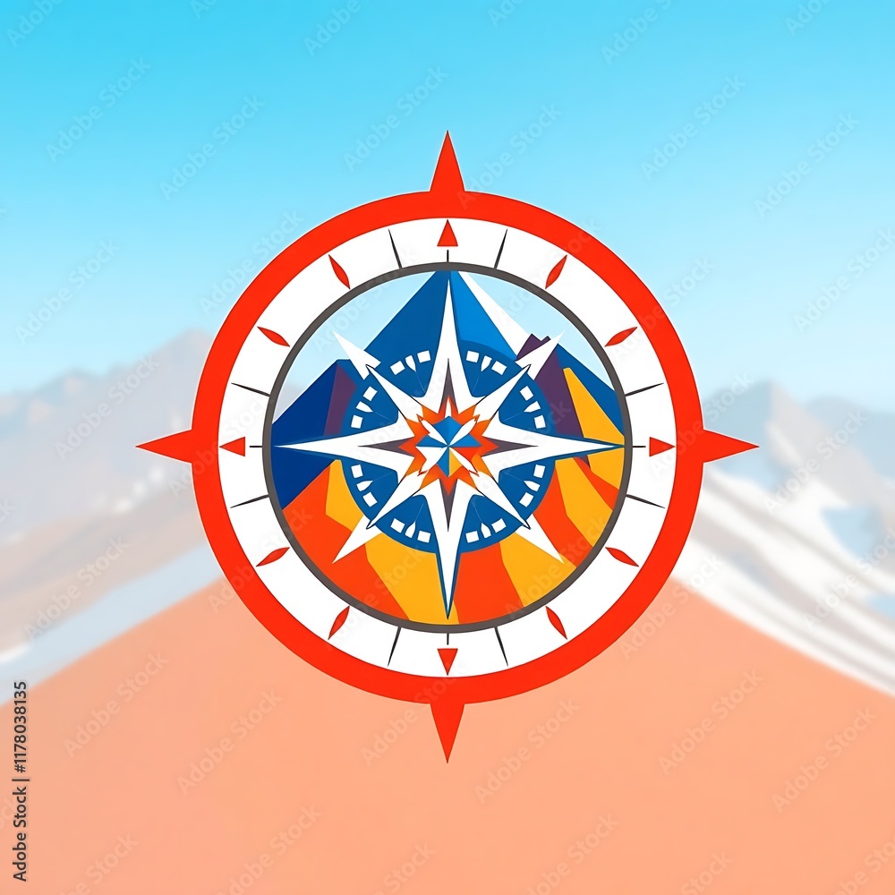 Compass Guiding Your Journey: A compass with a mountain backdrop against a vibrant sky, symbolizing adventure and direction. Compass Guiding Your Journey: A compass with a mountain backdrop against a vibrant sky, symbolizing adventure and direction.