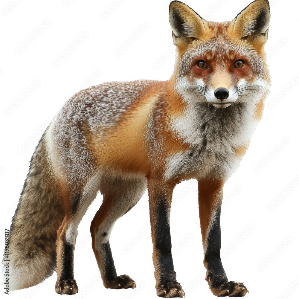 Fototapeta premium Red fox standing in a natural pose outdoors