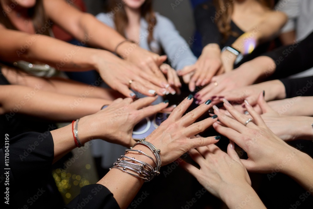 Fototapeta premium A Symbolic Union of Hands Captured in an Intertwined Gesture Expressing Connection and Affection