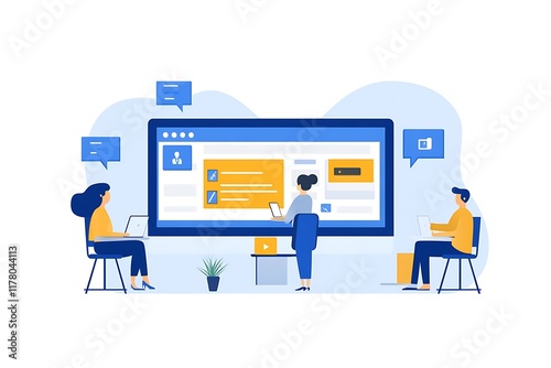 Remote team collaboration on shared screen