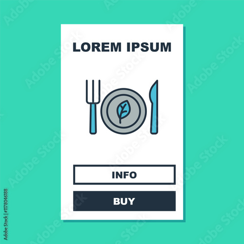 Filled outline Vegan food diet icon isolated on turquoise background. Organic, bio, eco symbol. Vegan, no meat, lactose free, healthy, fresh and nonviolent food. Vector