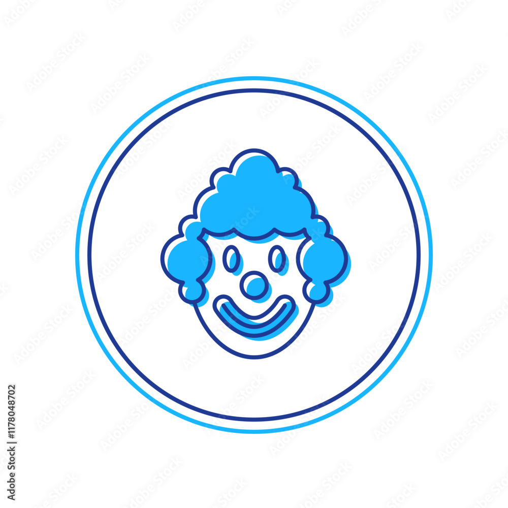 Filled outline Clown head icon isolated on white background. Vector Filled outline Clown head icon isolated on white background. Vector