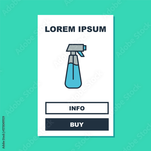 Filled outline Garden sprayer for water, fertilizer, chemicals icon isolated on turquoise background. Vector
