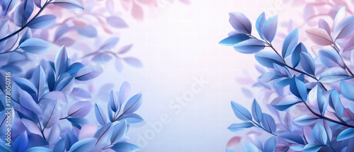 Beautiful banner background with cute colors and leaves creating a serene atmosphere