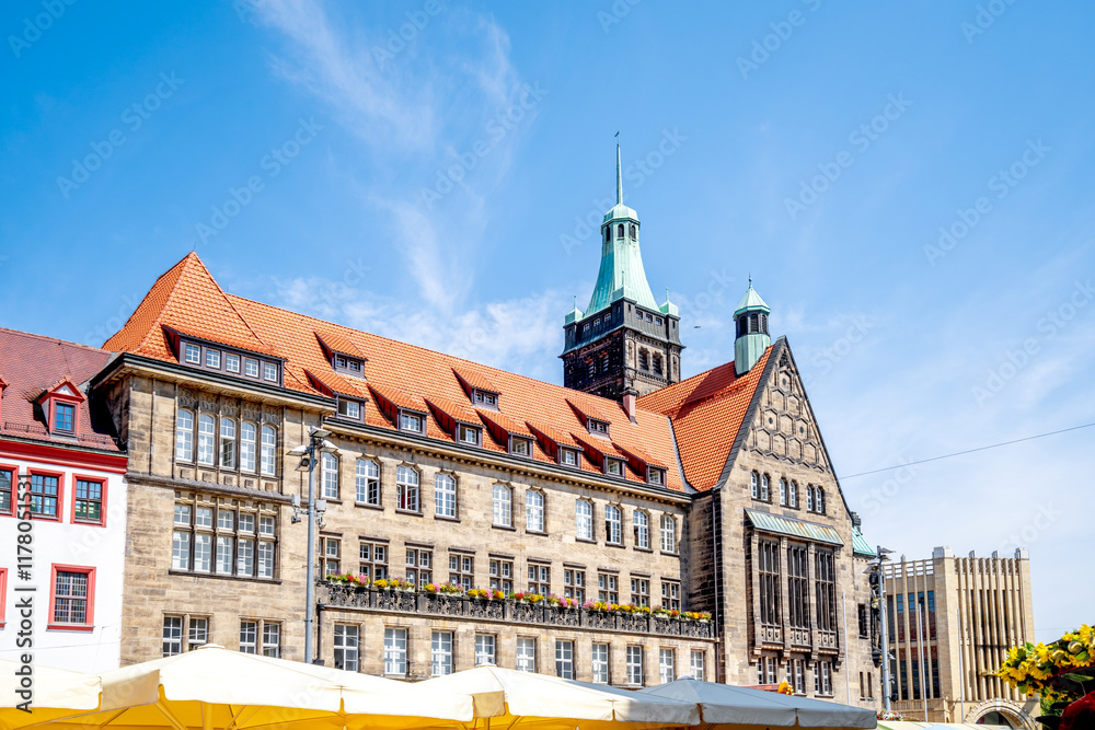 Fototapeta premium Neues Rathaus, Chemnitz, Sachsen, Deutschland 