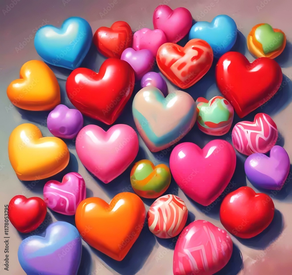 Fototapeta premium Illustration of Heart shape candy.