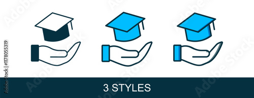 Filled outline Education grant icon isolated on white background. Tuition fee, financial education, budget fund, scholarship program, graduation hat. Vector