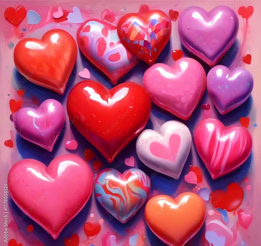 Fototapeta premium Illustration of Heart shape candy.