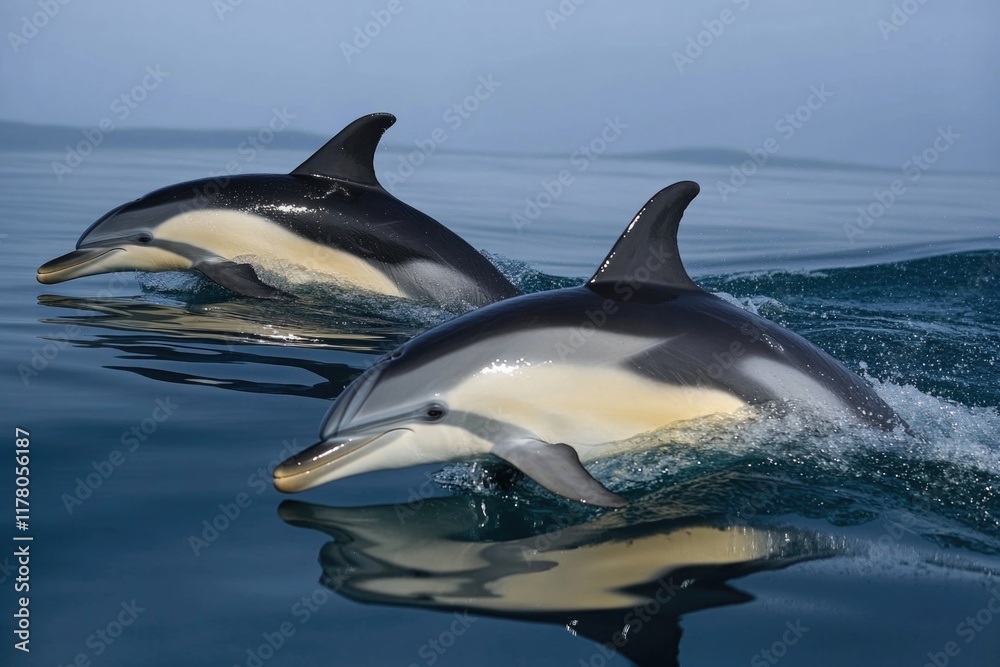 Obraz premium Dolphins swimming in the ocean
