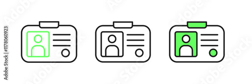 Set line Taxi driver license icon isolated on white background. Vector