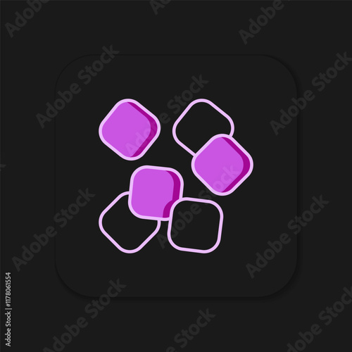 Filled outline Sugar cubes icon isolated on black background. Sweet, nutritious, tasty. Refined sugar. Flat filled outline style with shadow. Vector