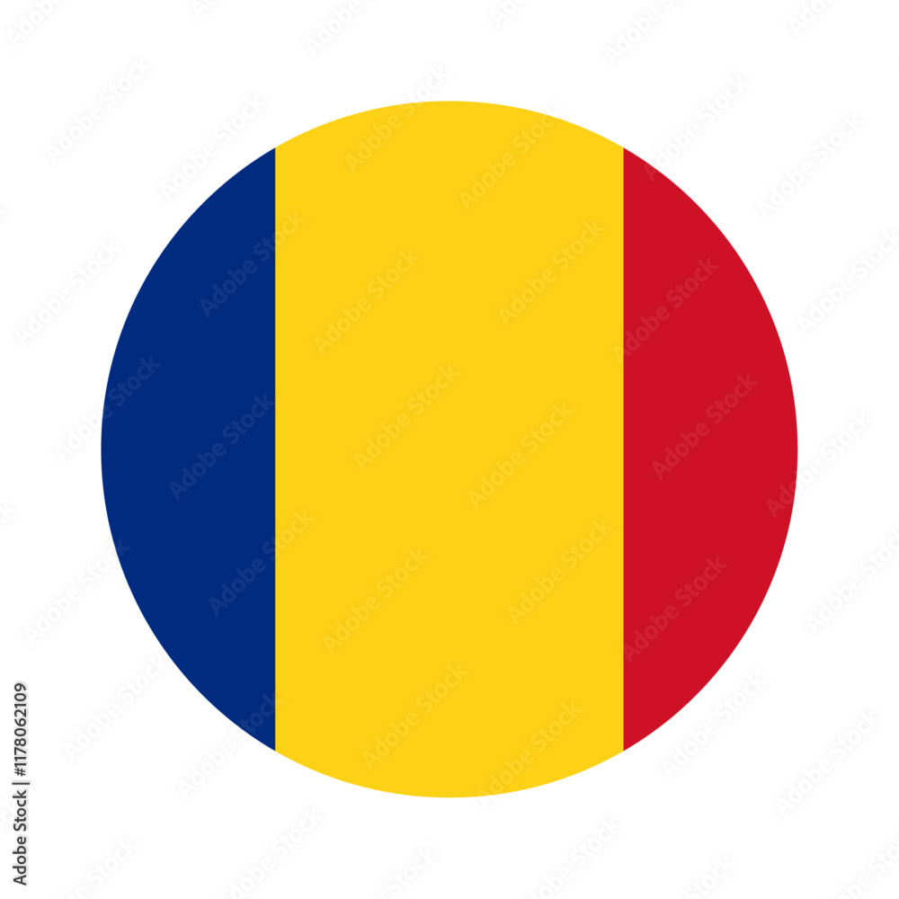 Fototapeta premium Round Romania flag icon