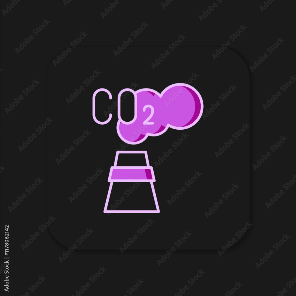 Filled outline CO2 emissions in cloud icon isolated on black background. Carbon dioxide formula, smog pollution concept, environment concept. Flat filled outline style with shadow. Vector Filled outline CO2 emissions in cloud icon isolated on black background. Carbon dioxide formula, smog pollution concept, environment concept. Flat filled outline style with shadow. Vector