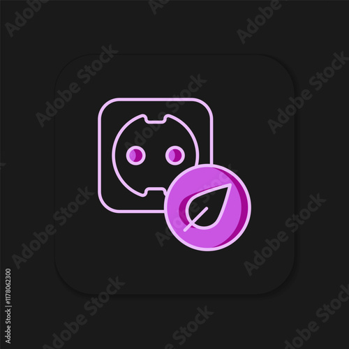 Filled outline Electrical outlet icon isolated on black background. Alternative energy. Clean energy. Power socket. Rosette symbol. Flat filled outline style with shadow. Vector