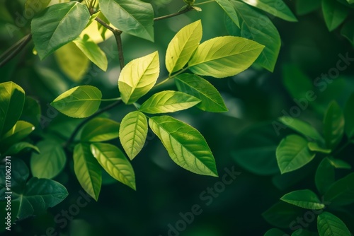 Nature of green leaf in garden at summer. Natural green leaves plants using as spring background. Professional photo