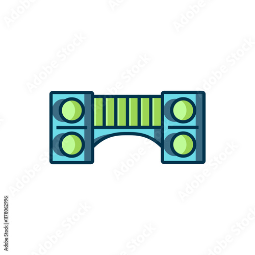 Filled outline Playground kids bridge icon isolated on white background. Flat filled outline style with shadow. Vector