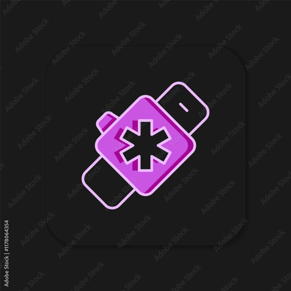 Filled outline Smart watch showing heart beat rate icon isolated on black background. Fitness App concept. Flat filled outline style with shadow. Vector Filled outline Smart watch showing heart beat rate icon isolated on black background. Fitness App concept. Flat filled outline style with shadow. Vector
