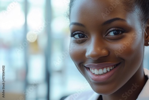A smiling woman, perfect for any occasion where a positive attitude is needed Free Download A smiling woman, perfect for any occasion where a positive attitude is needed - GFXLoad