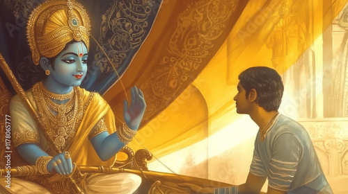 Krishna Imparts Wisdom and Guidance in the Teachings of the Bhagavad Gita