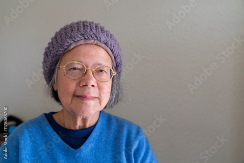 portrait mature woman at home