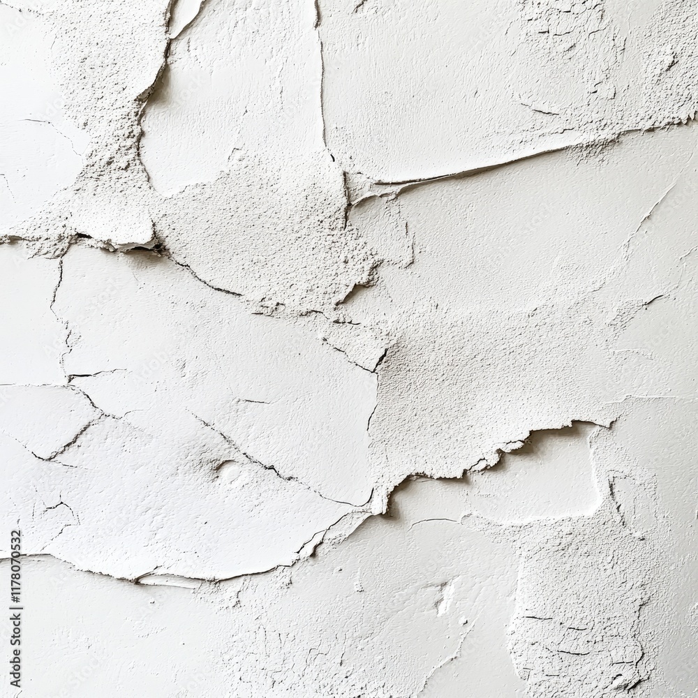 Fototapeta premium The wall is covered in cracks and peeling paint, giving it a worn