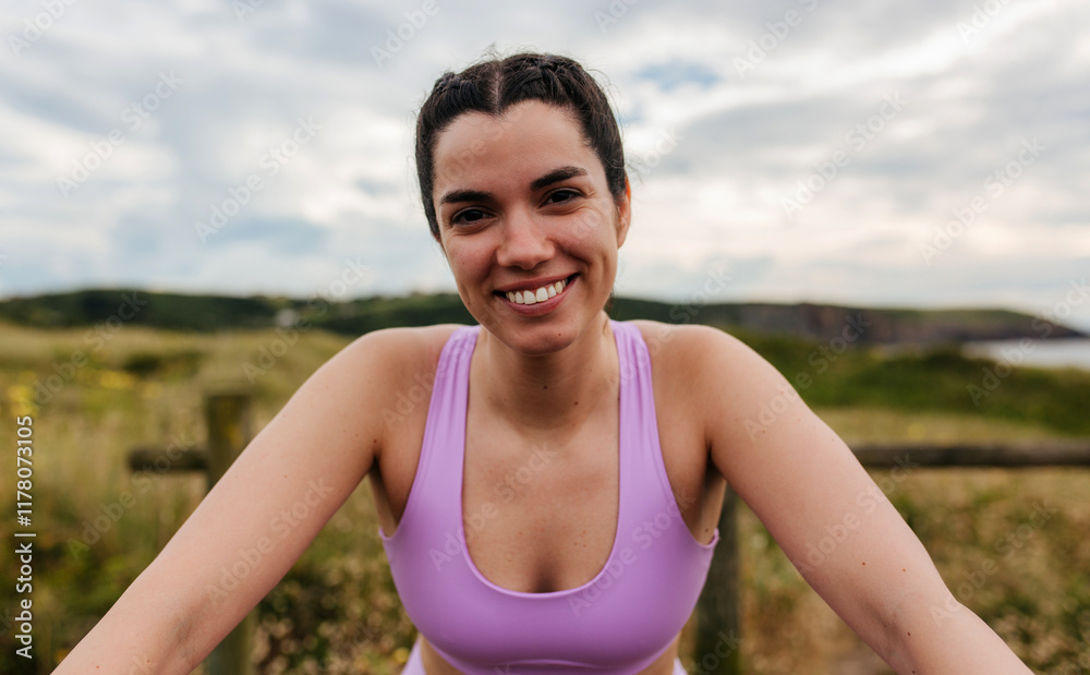 Smiling Woman Outdoors Smiling Woman Outdoors