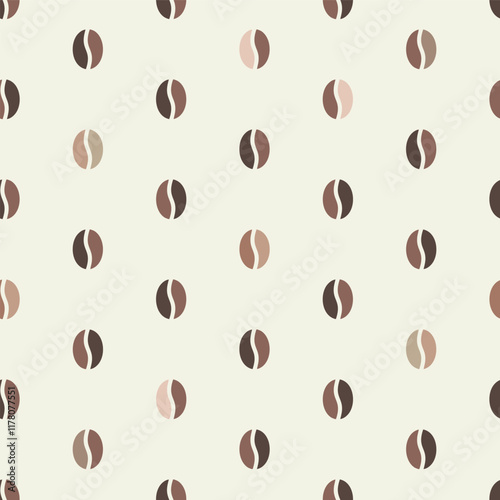 Coffee bean rows seamless vector pattern brown beige and pink tan, scrapbooking, wallpaper, textile