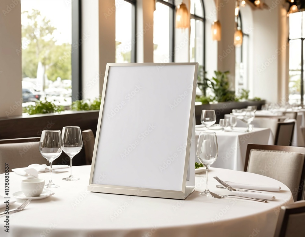 A blank menu template designed for mock-up purposes, featuring empty sections for items and descriptions. A blank menu template designed for mock-up purposes, featuring empty sections for items and descriptions.