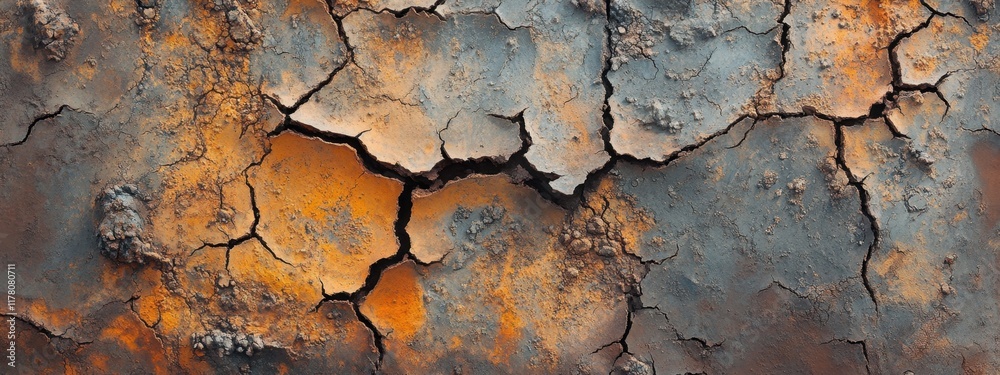 Drought's impact visible on cracked earth surface revealing signs of environmental strain and scarcity Drought's impact visible on cracked earth surface revealing signs of environmental strain and scarcity