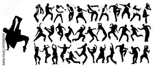 Dubstep Dancer Silhouette Vector Pack graphic drawing illustration for stickers, streetwear, t-shirts, logos, print-on-demand, print, or branding