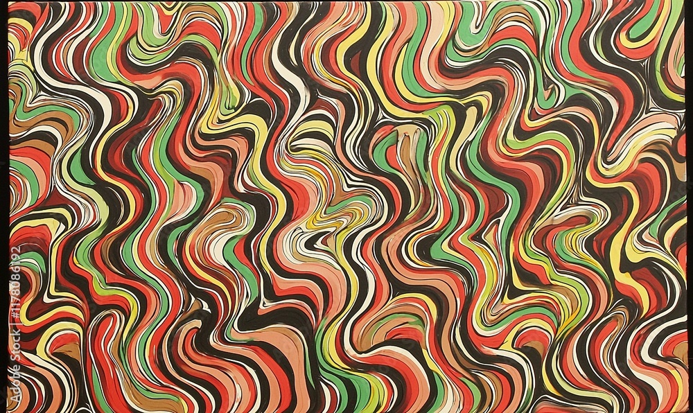 Obraz premium Abstract colorful wavy pattern background for design, art, and digital projects.
