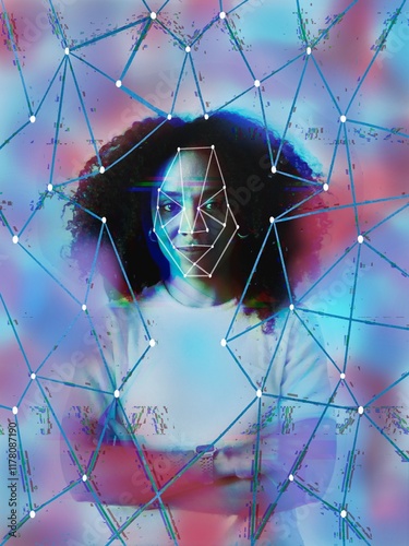 AI facial recognition portrait