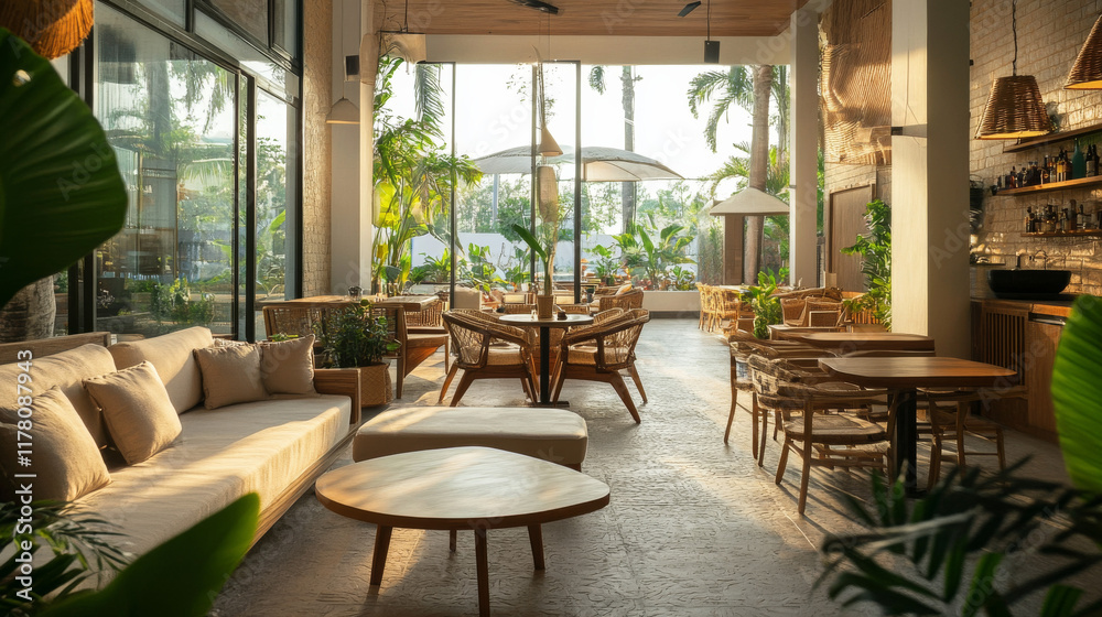 Obraz premium A relaxed vibe with natural lighting, focusing on warmth and ease for daily comfort.