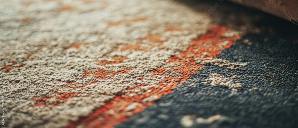 Worn carpet details in an historic theatre capturing tales of countless performances Worn carpet details in an historic theatre capturing tales of countless performances