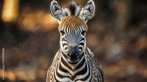 A close-up shot of a zebra in a natural setting, great for wildlife or nature-themed projects