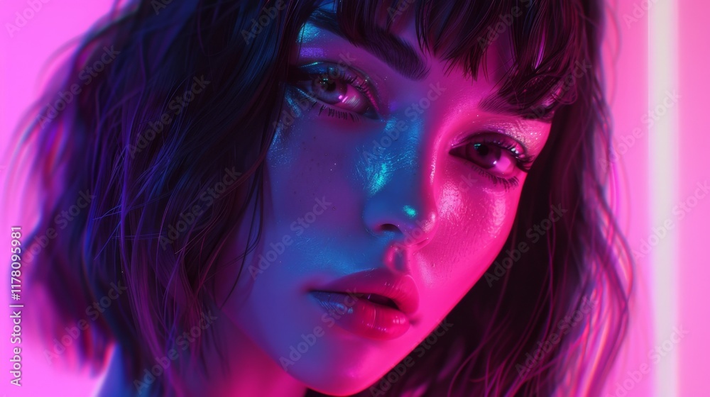 Stunning 2D cartoon illustration of an anime girl featuring vaporwave and synthwave styles with vibrant chromosaturation and neon hues perfect for stickers or t shirts in a cyberpunk theme Stunning 2D cartoon illustration of an anime girl featuring vaporwave and synthwave styles with vibrant chromosaturation and neon hues perfect for stickers or t shirts in a cyberpunk theme