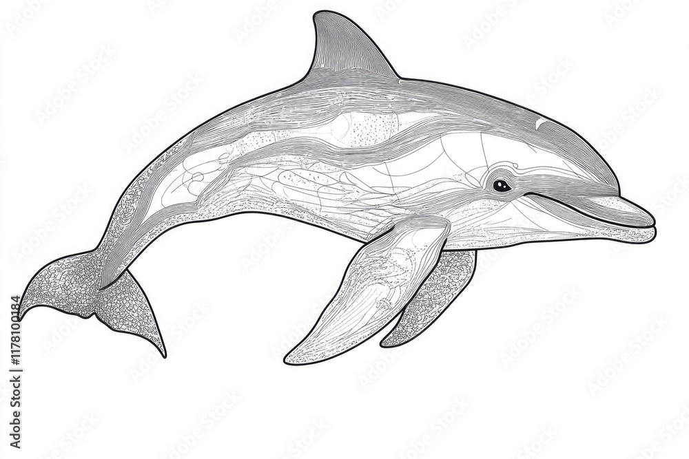 Obraz premium A close-up view of a dolphin with a long tail