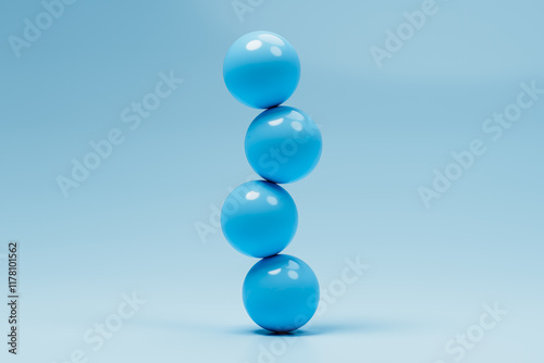 Glossy Blue Balls balancing photo