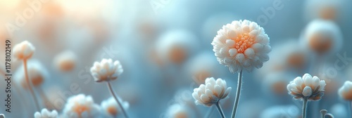 Close-Up of Delicate White Flowers Against a Softly Blurred Background Capturing the Serenity and Elegance of Nature's Gentle Beauty