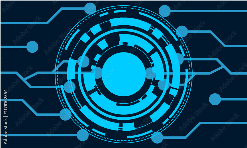 Obraz premium abstract circle digital technology with circuit line background