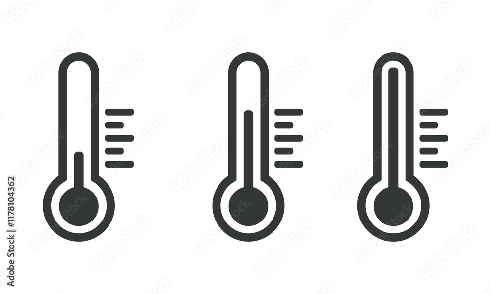 Thermometer temperature icon set simple design Thermometer temperature icon set simple design