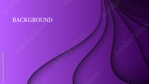 Fototapeta Naklejka Na Ścianę i Meble -  Purple abstract background with 3d wavy texture and gradient shades, dynamic curve shapes. Mysterious stairs shape	