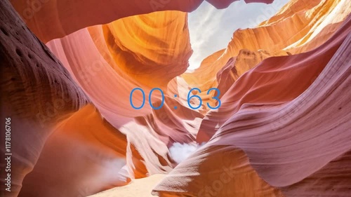 Countdown on animate background antelope canyon state 