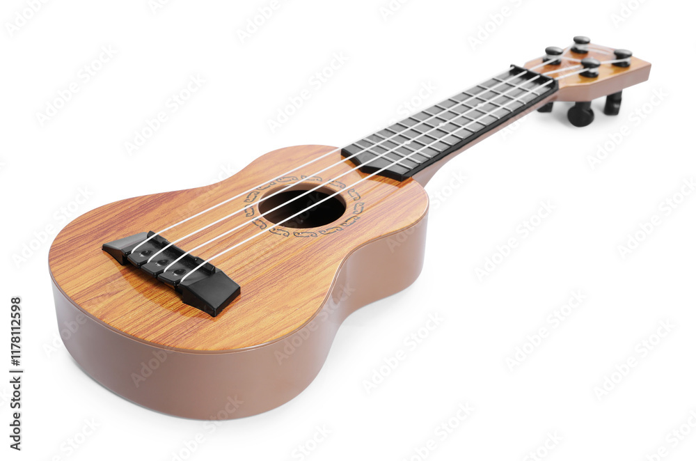 Fototapeta premium One ukulele isolated on white. String musical instrument