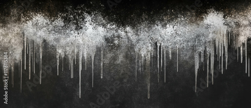 Grunge overlay texture showcasing metallic paint drips against a dark background