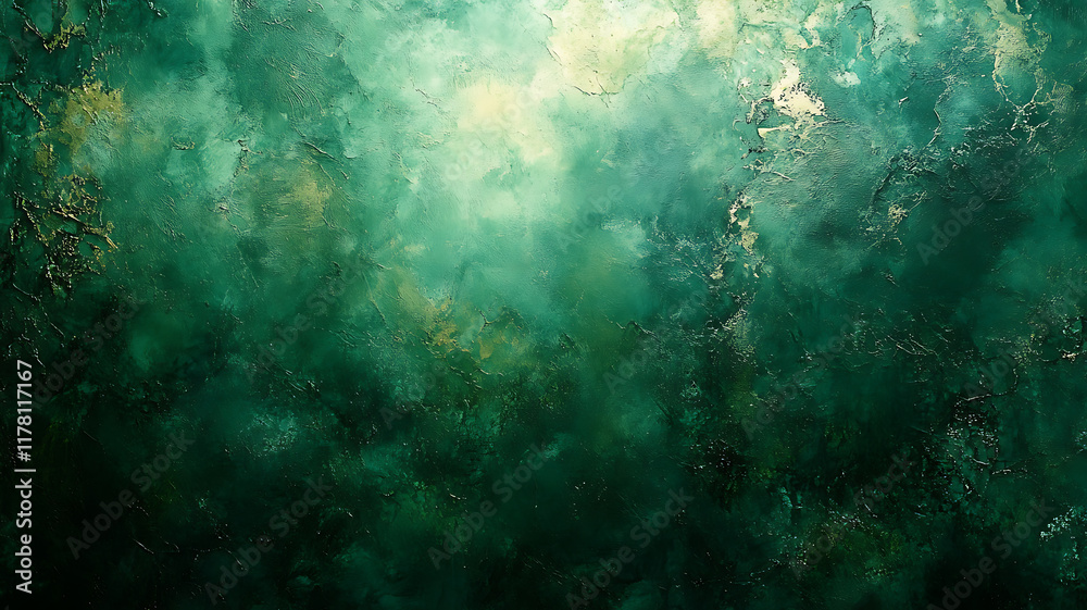 Fototapeta premium grunge texture with green color background, abstract painting, dark green, royal green backdrop