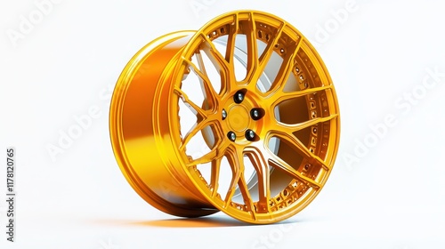 Custom wheel on white background photo