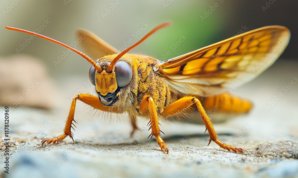 Fototapeta premium Beautiful insect macro shot with blurred background.