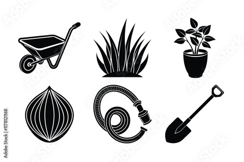 gardening icons set