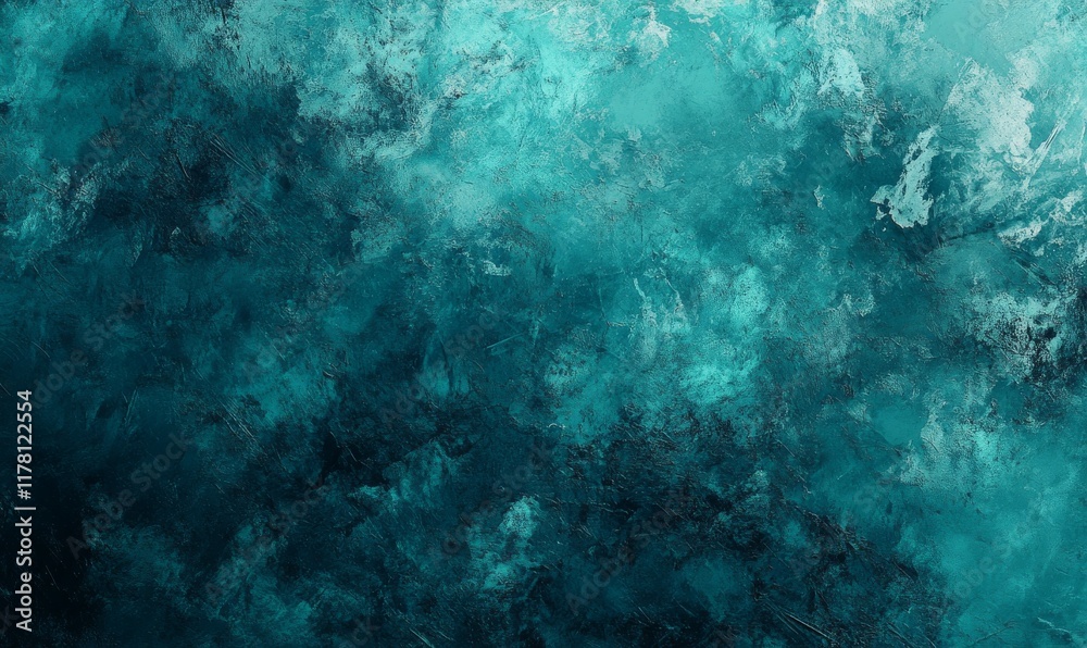 Fototapeta premium A modern web banner design with an abstract background in teal blue green black colors gradient grainy texture, with copyspace, wide angle, and modern colors